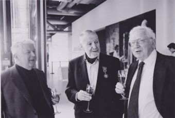 Ernst Scheidegger receiving the honor «Officier de l'Ordre des Arts et des Lettres» at the Centre Pompidou in Paris.