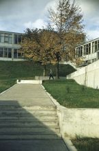 Steps leading up to the entrance to the School of Design in Ulm
