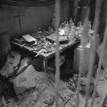 Arbeitstisch von Giacometti im Pariser Atelier
