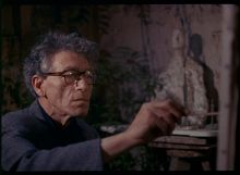 Alberto Giacometti in his Paris studio