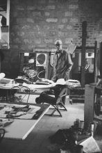 Le Corbusier in his Paris studio
