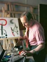 Joan Miro in his studio in Montroig