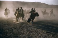 The buzkashi game in full swing 