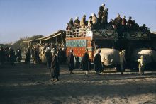 Share-a-ride taxis in a plateau of Afghanistan 