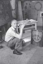 Porträt von Victor Brauner im Atelier