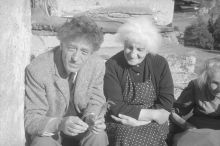 Alberto and his mother Annetta outside the house in Stampa