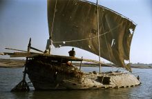 A barge on the River Ganges near Benares