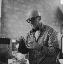 Le Corbusier in his Paris studio